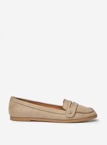 Womens Taupe 'Laur' Loafers - White, White