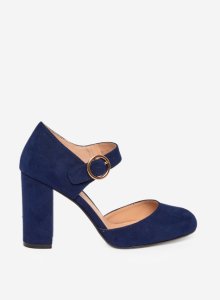 Womens Wide Fit Navy 'Dante' Court Shoes - Blue, Blue