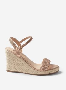 Womens Wide Fit Rose Gold 'Raa-Raa' Wedges, Rose Gold