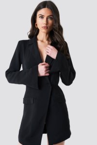 NA-KD Classic Asymmetric Blazer Dress - Black