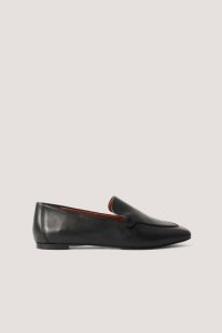 NA-KD Shoes Basic Leather Loafers - Black