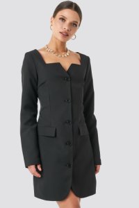 NA-KD Trend Fitted Blazer Dress - Black