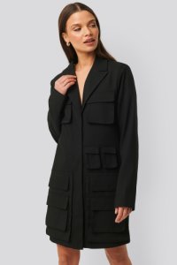 NA-KD Trend Pocket Blazer Dress - Black