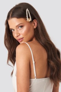 Trendyol Wilma Pearl Hairclip - White,Gold