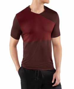 FALKE Herren T-Shirt V-Ausschnitt, XL-XXL, Rot, Uni, 61012-831805