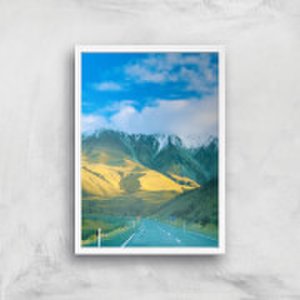 A Mountain Road Giclee Art Print - A3 - White Frame