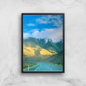 By Iwoot - A mountain road giclee art print - a4 - black frame