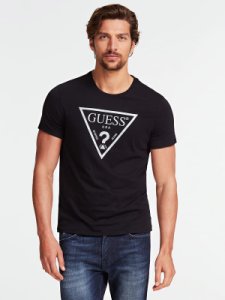 Guess - T-shirt z odblaskowym logo