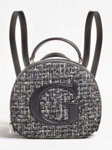 Guess - Tweedowy plecak z logo model viola