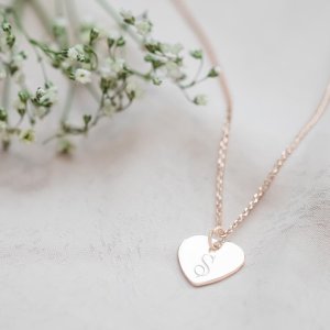 Script Heart Initial Personalised Necklace