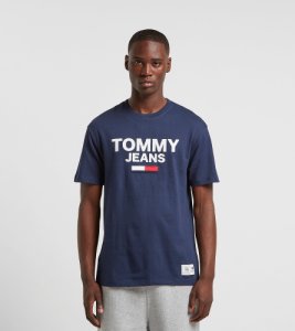 Tommy Jeans Novelty Corporate Logo Short Sleeve T-Shirt, blå
