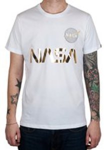 NASA Reflective T-Shirt In White/Gold