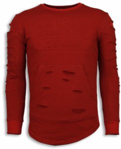 John H - 3d stamp paris trui - damaged sweater - rood