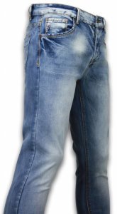 Basic Jeans - Stone Washed Skinny Fit - Blauw