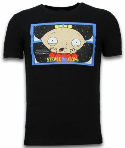 Stewie Home Alone - T-shirt - Zwart