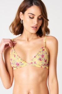 Andrea Hedenstedt x NA-KD Mesh Bra - Multicolor,Yellow