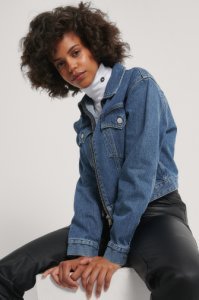 Calvin Klein Cropped Foundation Denim Jacket - Blue