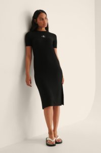Calvin Klein Rib Maxi T-Shirt Dress - Black