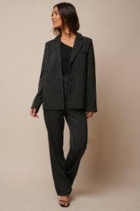 Donnaromina x NA-KD Pinstriped Straight Suit Pants - Multicolor