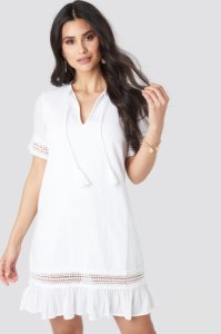 Luisa Lion x NA-KD A-line Crochet Dress - White
