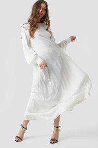 NA-KD Boho Smock Maxi Dress - White