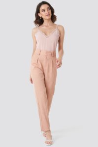NA-KD Classic Pinstriped Cigarette Pants - Pink