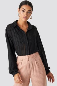 NA-KD Classic Structured Blouse - Black