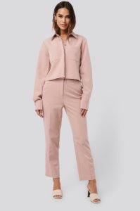 NA-KD Classic Tailored Cropped Suit Pants - Pink
