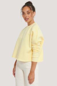 NA-KD Reborn Organic Basic Cropped Sweater - Yellow
