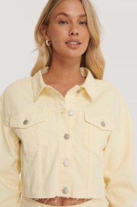 NA-KD Reborn Organic Cotton Colored Denim Jacket - Yellow