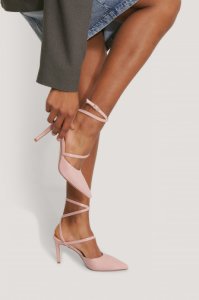 NA-KD Shoes Ankle Straps Pointy Pumps - Pink