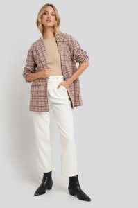 NA-KD Trend Cropped Belted Pants - White