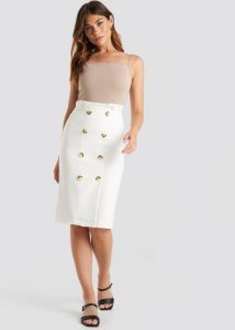 Trendyol Button Midi Skirt - White