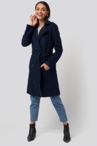 Trendyol Front Buttoned Woolen Coat - Blue