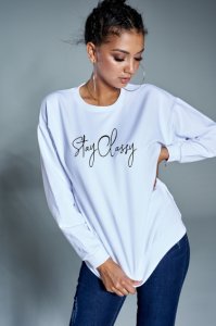 Bawełniana bluza Stay Classy biała ILM