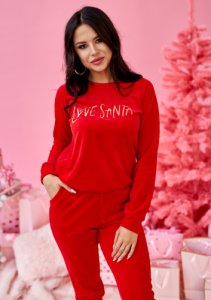 Bluza z weluru Love Santa Czerwona ILM