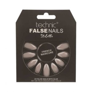 Technic False Nails Stiletto French Manicure 24 pcs