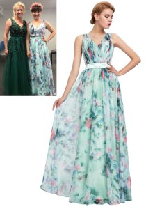Elegancka długa turkusowa suknia w kwiaty | wytworna kwiatowa, Disney koncert Kasia Łaska