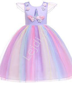 Fioletowa sukienka jednorożec dla dziewczynki 003