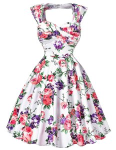 Sukienka pin-up , swingdress, retro w różowe i fioletowe kwiaty, 024