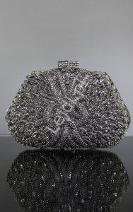 Unikatowa luksusowa torebka wieczorowa, ślubna z kryształkami osadzanymi ręcznie nr 6