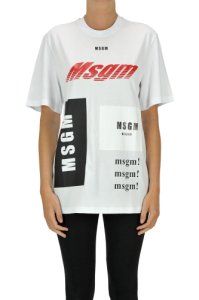 T-shirt oversize con loghi