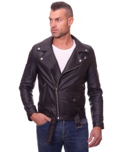 Black belted lamb leather perfecto jacket