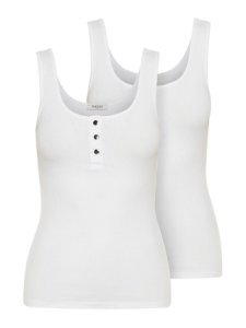 PIECES 2-pack Tanktop Dames White