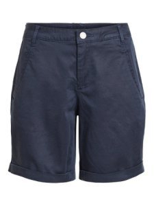 VILA Cropped Chino Shorts Dames Blauw