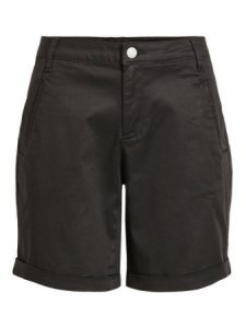 VILA Cropped Chino Shorts Dames Zwart