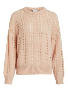 VILA Texture Knitted Pullover Dames Roze