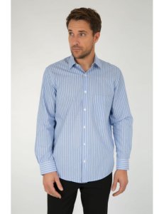 Chemise à rayures coupe confort - coton - Coloris - Rayures Bleu/Blanc, Taille FR - 42