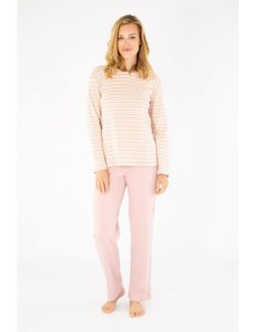 Pyjama rayé - coton épais - Coloris - Craie/Baby/Beige/Nature, Taille AL - 5