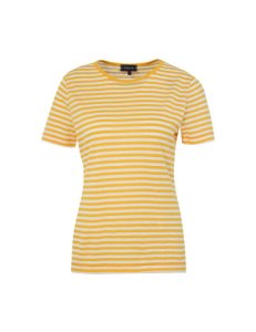 T-shirt rayé Héritage - coton et lin - Coloris - Blanc/Mango, Taille AL - 6